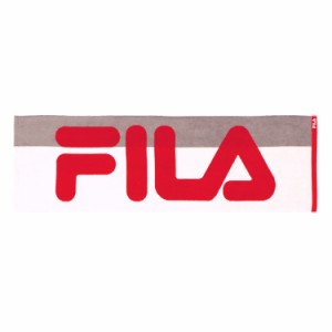 レッド_スポーツタオル FILA ビッグロゴ スポーツタオル タオル Agフレッシュ 抗菌防臭 清潔 綿100% ふわふわ レッド 49-0115120 約34×1