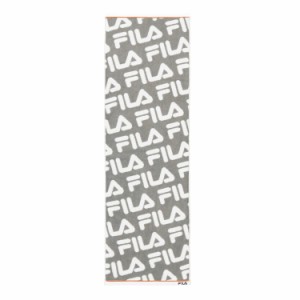 グレー_スポーツタオル FILA 総柄 スポーツタオル タオル Agフレッシュ 抗菌防臭 清潔 綿100% ふわふわ グレー 49-0105120 約34×110cm