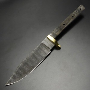 Knifemaking ナイフブレード 真鍮製ガード付き ダマスカス鋼 ハンター BL121[bbl121r]