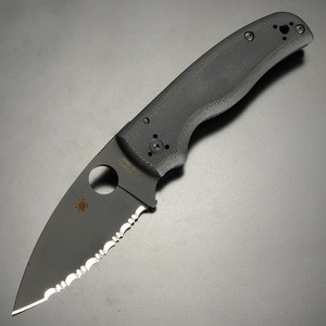 Spyderco 折りたたみナイフ Shaman コンプレッションロック 波刃 C229GSBK[bsc229gsbkr]