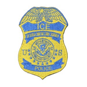 ポリスワッペン ICE POLICE バッジ型 移民・関税執行局 イエロー LE装備 ベルクロ[ice370822]