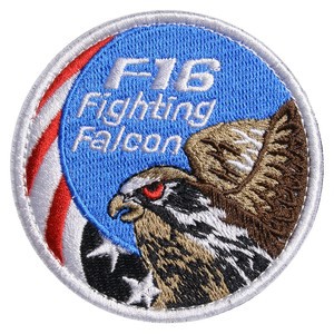 ミリタリーワッペン F16 ファイティング・ファルコン 星条旗 ベルクロ[rev434357]