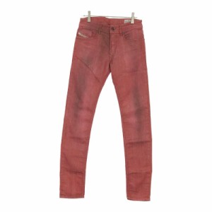 【07976】DIESEL ディーゼル ボトムス パンツ デニム 赤 未使用 新古品 26 レッド ポケット ジップアップ スキニー おしゃれ