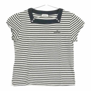 【08975】美品 marie claire トップス Lサイズ 白 黒 良品 マリ・クレール Tシャツ カットソー ボーダー シンプル レディース 婦人