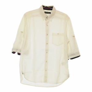 【09288】 RAGEBLUE レイジブルー トップス シャツ 半袖シャツ Mサイズ 白 ホワイト カジュアル 半袖 シンプル 折り返し カッターシャツ 