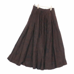 【09391】美品 ITEMS URBANRESEARCH スカート F M~Lサイズ相当 ブラウン 良品 アイテムズ アーバンリサーチ ロングスカート 柄 レディー