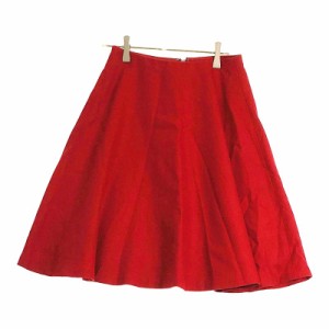 【09923】 ROPE ロペ スカート ひざ丈スカート 膝丈 フレア フレアスカート レッド 赤 36 Sサイズ 美品 シンプル フェミニン かわいい 上