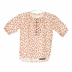 【11766】NEEDLE WORK SOON ニードルワークスーン 半袖 Tシャツ カットソー 110 薄手 インナー レイヤード ドット てんとう虫 赤×白