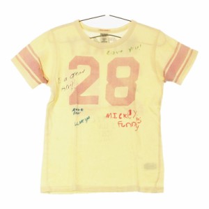 【11876】 デニムダンガリー Tシャツ ミッキーマウス 150cm 半袖 ピンク 白 ホワイト シンプル ディズニー 子供用 キッズ