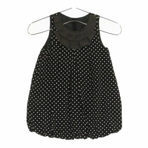 【12330】美品 BeBe ワンピース 100センチ ブラック 良品 べべ ノースリーブ ノースリーブワンピース ドット 黒 ドット 総柄 フレア キッ