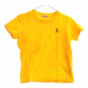 キッズ100 MIKI HOUSE 半袖Ｔシャツ 無地 ロゴ イエロー コットン100 カジュアル シンプル ポリエステル ミキハウス 【12797】