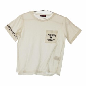 【16762】Lovetoxic ラブトキシック 半袖Tシャツ M 白 ホワイト ロゴ シンプル カジュアル 春夏 かわいい