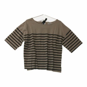 美品 レディース nimes et nimes トップス グレー ブラック 半袖Tシャツ Tシャツ ボーダー 薄手 ラフ リボン ニームエニーム【17435】