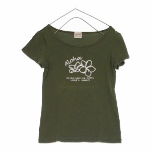 キッズ M 130cm相当 LAULEA HAWAII Tシャツ グリーン プリント ハイビスカス シンプル ハワイ ラウレアハワイ 【20109】