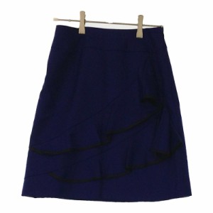 【21130】 Riccimie NEY YORK リッチミーニューヨーク スカート パープル ブラック 紫 黒 0 XS ひざ丈 パレオ風デザイン