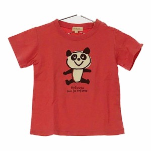 キッズ ガールズ95 HusHusH トップス シャツ 半袖シャツ Tシャツ ピンク ロゴプリント 丸ネック パンダ 可愛い ハッシュアッシュ 【21189