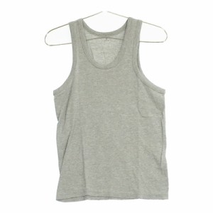 メンズM Tank top トップス シャツ ノースリーブシャツ インナー インナーシャツ タンクトップ グレー 無地 シンプル Uネック 【21429】