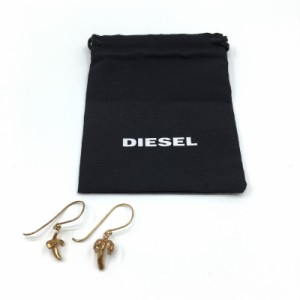 レディース DIESEL ピアス ゴールド 金色 ヤシの木 バナナ 高級感 アクセサリー U字 可愛い キレイ 袋付き ディーゼル 【23322】