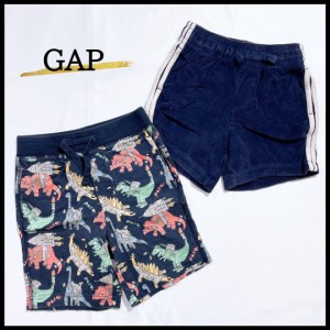 キッズ 5才 GAP パンツ ネイビー B品 訳あり品 ハーフパンツ 2点セット 恐竜 短パン セット 子供服 カジュアル ベビー ギャップ【23780】