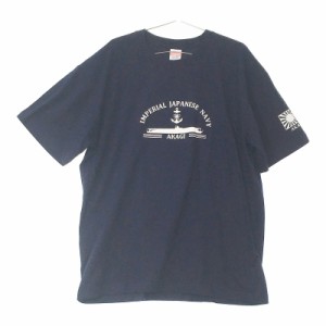 メンズXL LL United Athle トップス シャツ Tシャツ ネイビー 紺色 半袖 Uネック ワンポイント 綿 訳あり品 ユナイテッドアスレ 【25991