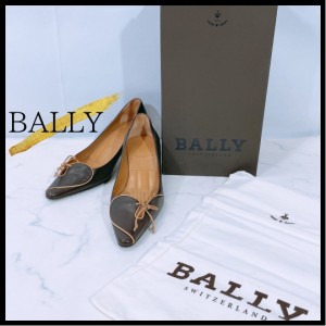 レディース 5 1/2 23.5cm相応 BALLY ファッション 小物 靴 パンプス ハイヒール ダークブラウン ポインデッドトゥ 箱付き バリー 【26161