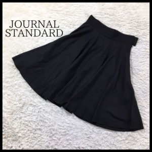 サイズ40 / 約L レディース JOURNAL STANDARD ジャーナルスタンダード ひざ丈スカート ブラック 安い お買い得 フレア 無地 ファスナー