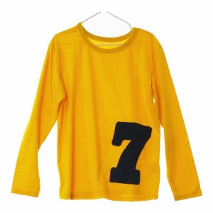 サイズ140 キッズ 長袖Tシャツ ロンT カットソー イエロー 安い お買い得 ゆったり 小学校 外遊び 公園 クルーネック お出かけ シンプル