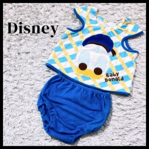 サイズ70 ベビー Disney ディズニー セットアップ ブルー 安い お買い得 ドナルド タオル生地 ルームウェア 上下セット かぼちゃパンツ