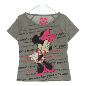 サイズ120 キッズ Disney ディズニー 半袖Tシャツ カットソー グレー 安い お買い得 丸首 薄手 ミニーマウス カジュアル かわいい 女の子