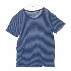 サイズM メンズ GAP ギャップ 半袖Tシャツ カットソー ブルー 安い お買い得 カジュアルシャツ ボーダーシャツ プルオーバー 丸ネック