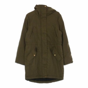 サイズUS0P 150/76A / 約XS(SS) レディース H&M エイチアンドエム モッズコート カーキ 安い お買い得 フェイクファー パデッド ミリタリ