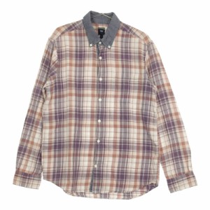 サイズM メンズ GAP ギャップ 長袖シャツ パープル 安い お買い得 ボタンダウン チェック柄 カジュアル かっこいい オシャレ 羽織り