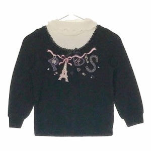 サイズ110cm キッズ motherways マザウェイズ セーター ブラック 安い お買い得 かわいい PARIS刺繍 エッフェル塔 タートルネック