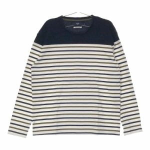 サイズL メンズ SHIPS Colors シップスカラーズ 長袖Tシャツ ロンT カットソー ネイビー 安い お買い得 日本製 コットン100% ボーダー柄