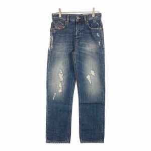 サイズW23 L32 / 約S レディース DIESEL ディーゼル デニム ジーンズ ジーパン ブルー 新古品 安い お買い得 Aryel ダメージ加工 ストレ