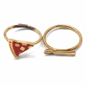 レディース DIESEL ディーゼル 該当なし（アパレル系） ゴールド 新古品 安い お買い得 ピザ フォーク チャーム 指輪 シンプル モチーフ 