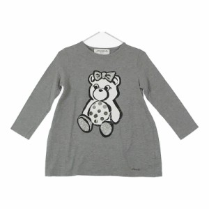 サイズ3/100 キッズ Simonetta シモネッタ 長袖Tシャツ ロンT カットソー グレー 安い お買い得 約100cm クマ リボン プルオーバー