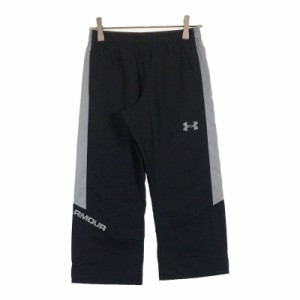 サイズYSM(130cm) キッズ UNDER ARMOUR アンダーアーマー ボトムス ブラック 安い お買い得 ジャージ ブランドロゴ スポーツウェア 裏メ