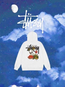 STUSSY パーカー ステューシー プルオーバー スウェット S IS Hoodie Wilted Flower  ホワイト  メンズ レディース ユニセックス 並行輸