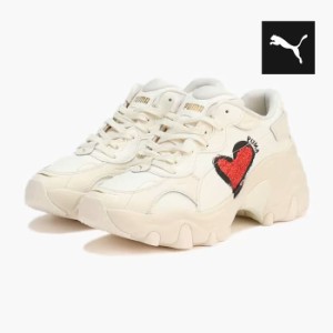 プーマ 厚底スニーカー レディース PUMA パルサー ウェッジ  ウィメンズ ハート ラメ ベージュ 白 レザー 人気 PULSAR WEDGE W HEART 398