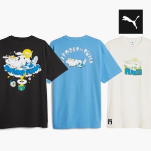 リップンディップ プーマ Tシャツ PUMA RIPNDIP GRAPHIC TEE 622196 メンズ レディース 黒 白 水色 半袖 スケートボード 猫 ストリートブ