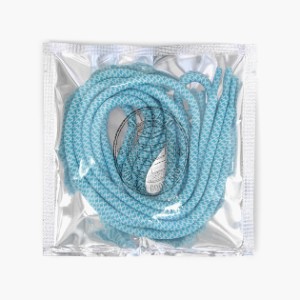 毎日発送 GETABACO ROPE LACES MARINE BLUE ゲタバコ ロープレース 5mm/120cm 水色白 シューレース/靴紐/日本製/丸紐/スニーカー