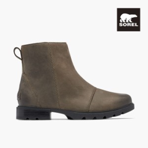 ソレル ジップ ブーツ レディース SOREL EMELIE III ZIP WP NL5019 245 防水 ミディブーツ ミドル 茶色 黒 レザー