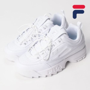 毎日発送 フィラ レディース スニーカー FILA DISRUPTOR II USS23029 101 ディスラプター2 白 ロゴ チャンキーソール 厚底