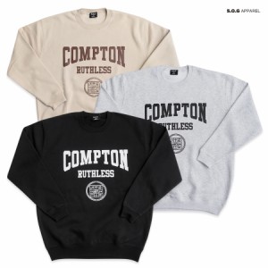 S.O.G APPAREL トレーナー スウェット クルーネック 長袖 ロングスリーブ コンプトン COMPTON  ロゴ