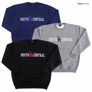 S.O.G APPAREL トレーナー スウェット クルーネック 長袖 ロングスリーブ サウスセントラル LA SOUTH CENTRAL LA  ロゴ