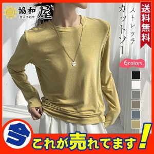 Tシャツ カットソー 長袖 レディース ラウンドネック インナー トップス 暖かい シンプル 無地 おしゃれ ストレッチ チュニック きれいめ