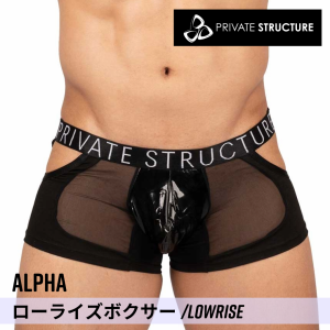 [PRIVATE STRUCTURE] プライベートストラクチャー 【Alpha】男性下着 メッシュボクサーパンツ  LCUT4420 Shades of Black