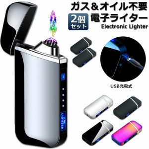 電子ライター usb ライター  プラズマ ライター 2個セット 小型 充電式 ガスオイル不要 防風 軽量 薄型 点火用 プレゼント 電子ターボラ