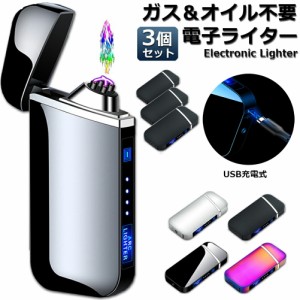 電子ライター usb ライター  プラズマ ライター 3個セット 小型 充電式 ガスオイル不要 防風 軽量 薄型 点火用 プレゼント 電子ターボラ